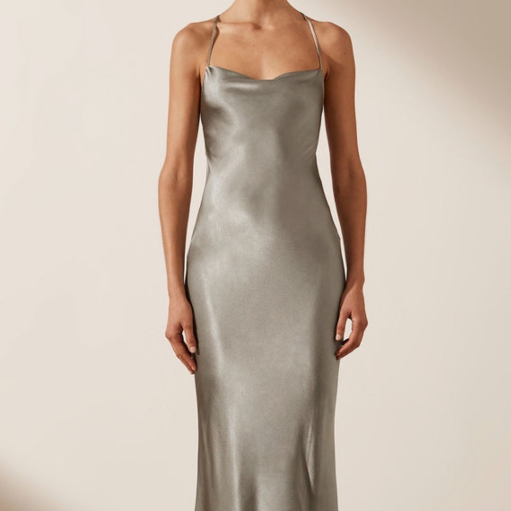 Shona joy La lune backless bias midi dress